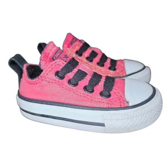 Converse Low Tops Toddler Sparkle Kids Chuck Taylor All Star Girls Sz 3 - Picture 2 of 6